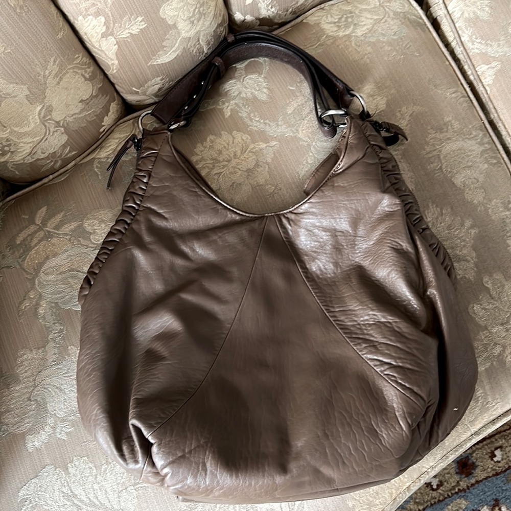 Leather hobo bag